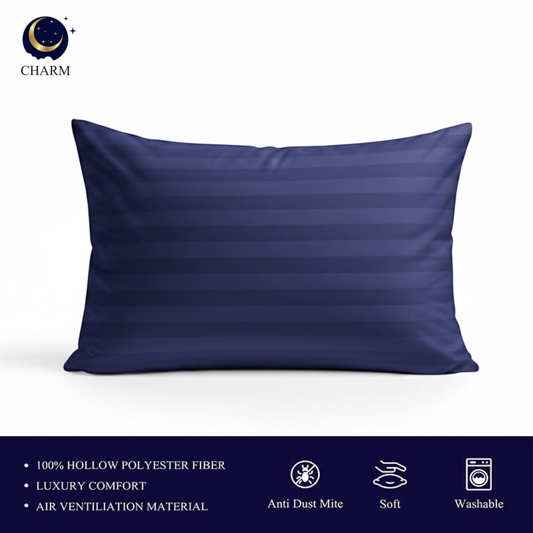 หมอนหนุน CHARM SWEET DREAM ขนาด 19X29 นิ้ว 1000 กรัม สี STEEL BLUE_4